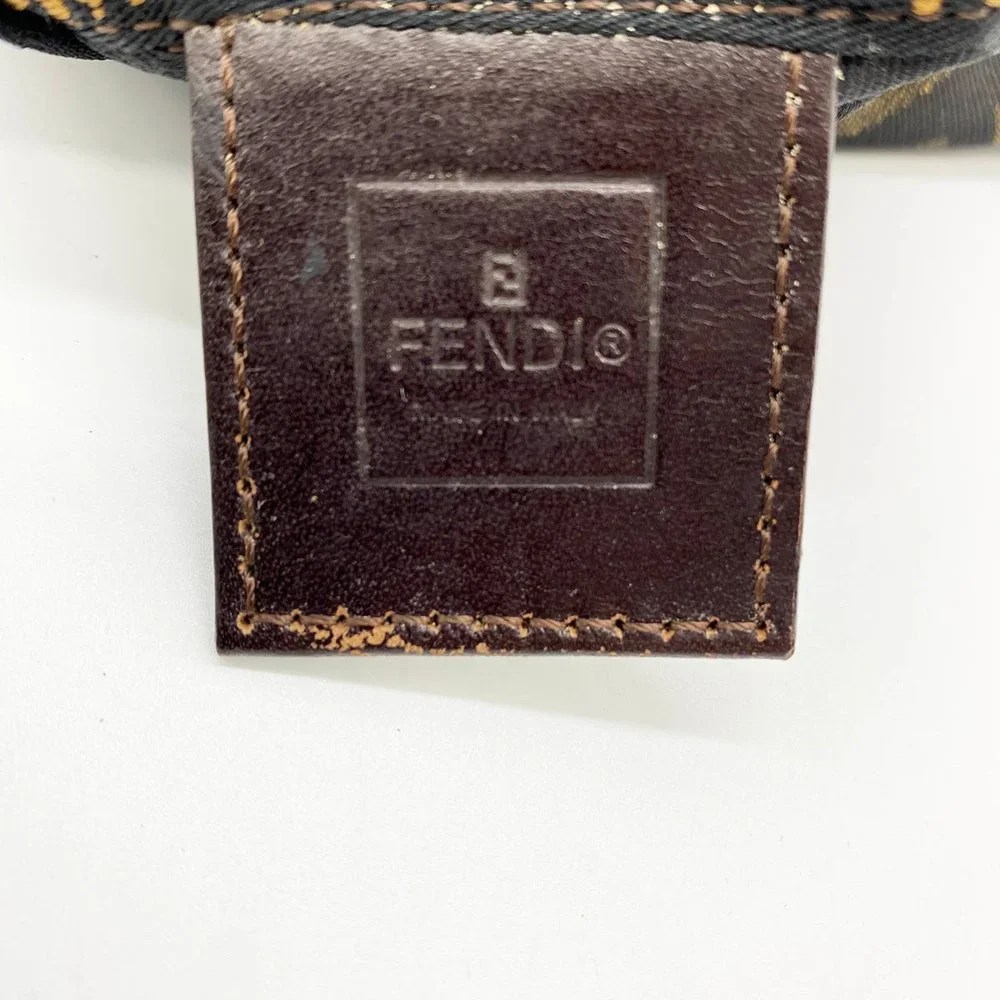 Authentic FENDI 2151/26541/009 Mini Handbag Pouch Zucca Nylon Canvas Khaki Brown - Picture 5 of 7